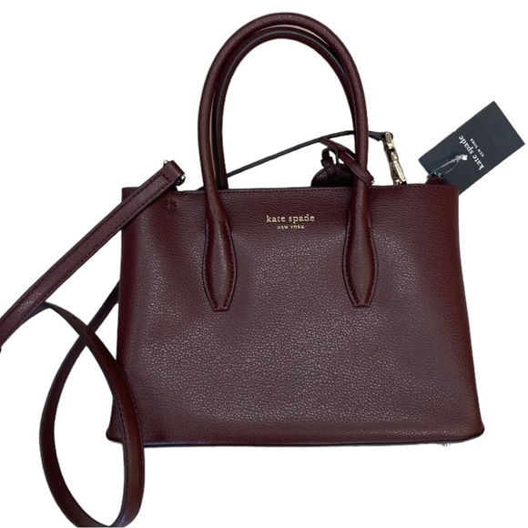 NWT Kate Spade Eva Small Top Zip Satchel in Cherrywood Red - Picture 2 of 14